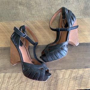 Lucky Brand Peep Toe Wedge Heels Size 7.5